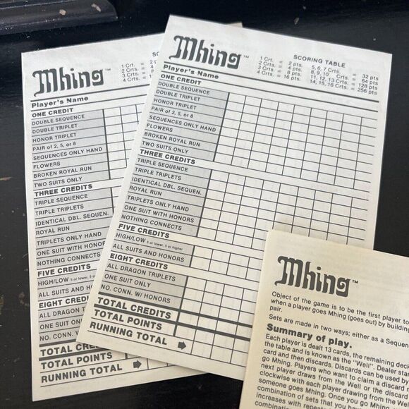 Mhing Card Game-Based On Mah Jong-1983-Suntex-#2283 - Picture 6 of 9